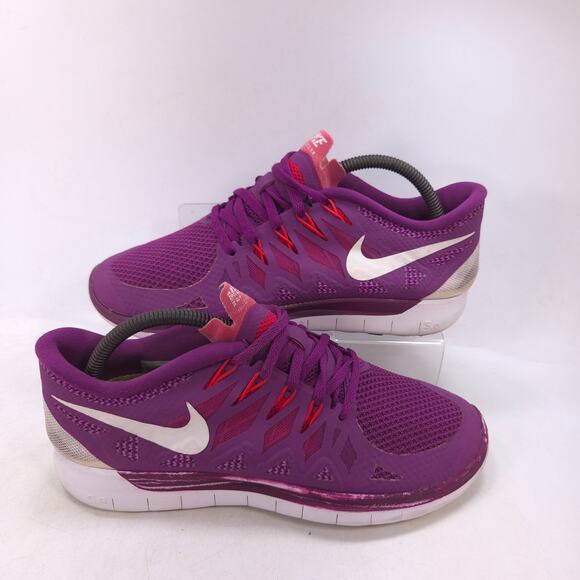 Nike Free 5.0 Lace Up Athletic Running Shoe Womens Size 9.5 642199-501 Purple - Picture 6 of 8